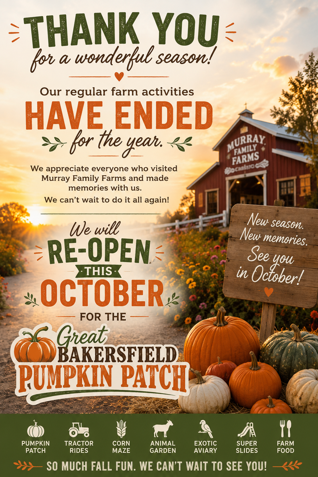 Marypark Farm メリーパークファーム Upcoming Events at Murray Family Farms - Bakersfield's Premier